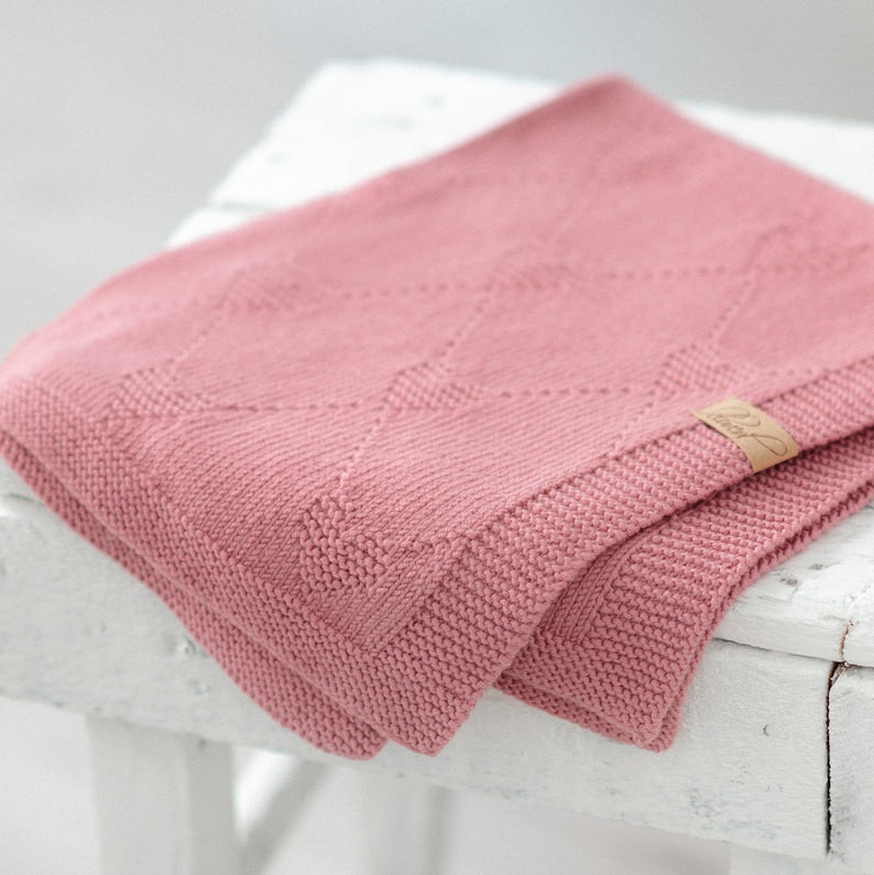 Hearts Blanket Knitting Pattern