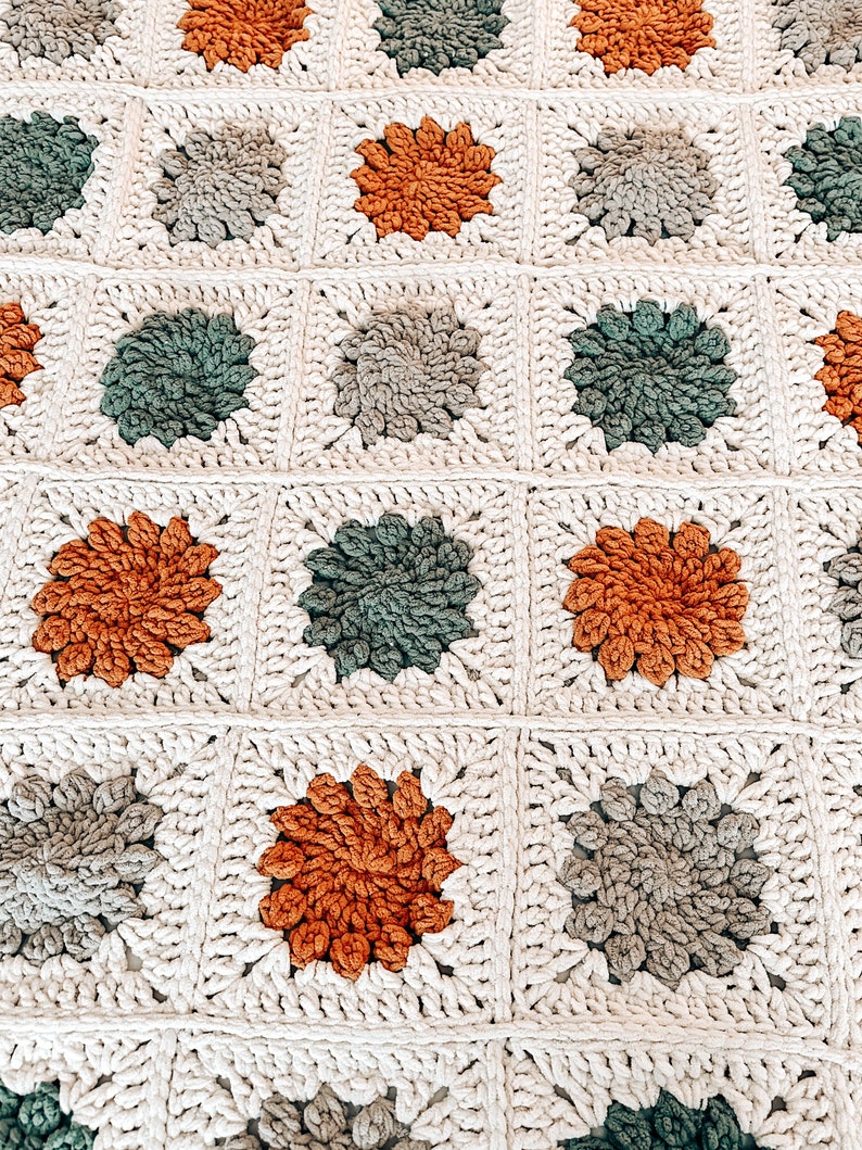 Frosted Blooms Blanket Crochet Pattern