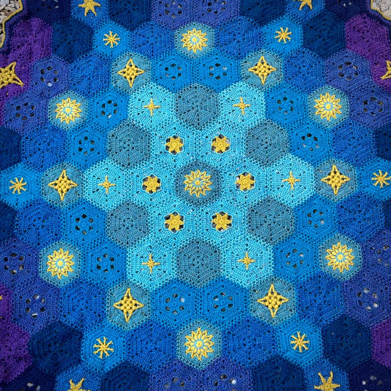 Blue Starlite Blanket Crochet Pattern