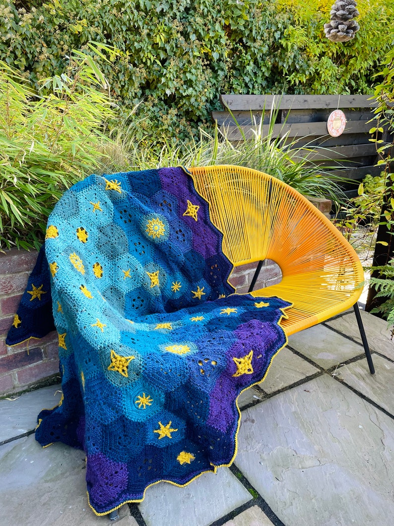 Blue Starlite Blanket Crochet Pattern