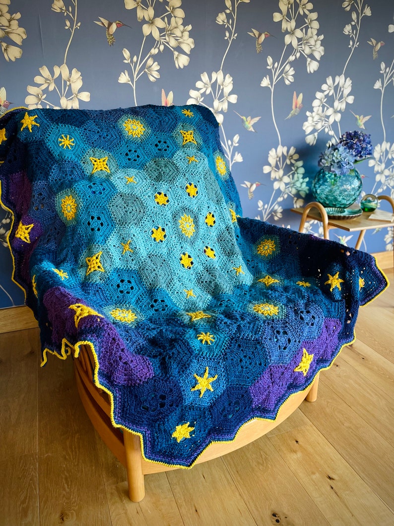Blue Starlite Blanket Crochet Pattern