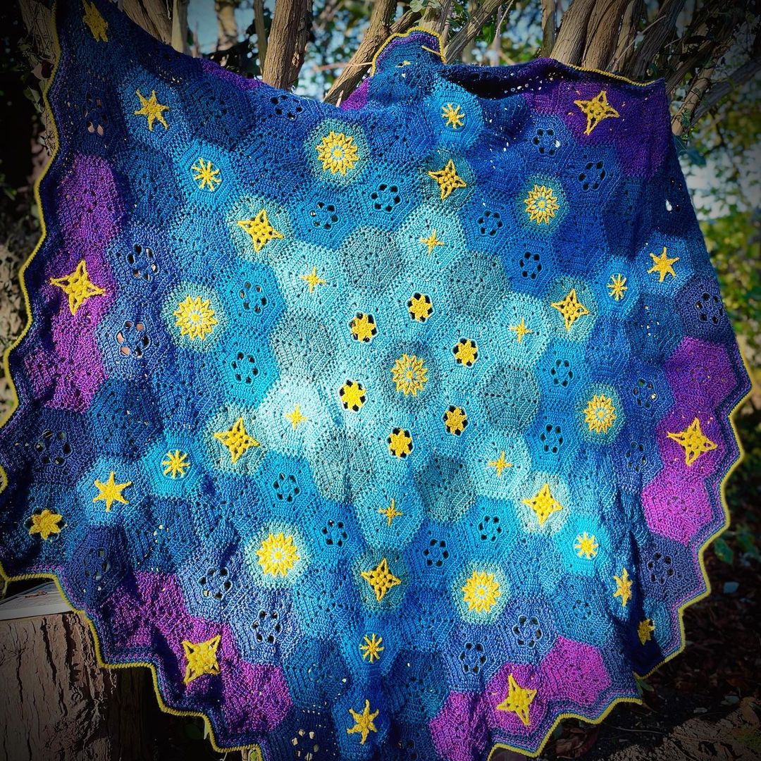 Blue Starlite Blanket Crochet Pattern