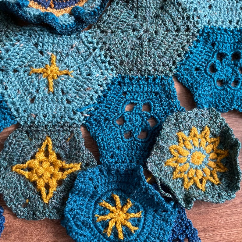 Blue Starlite Blanket Crochet Pattern