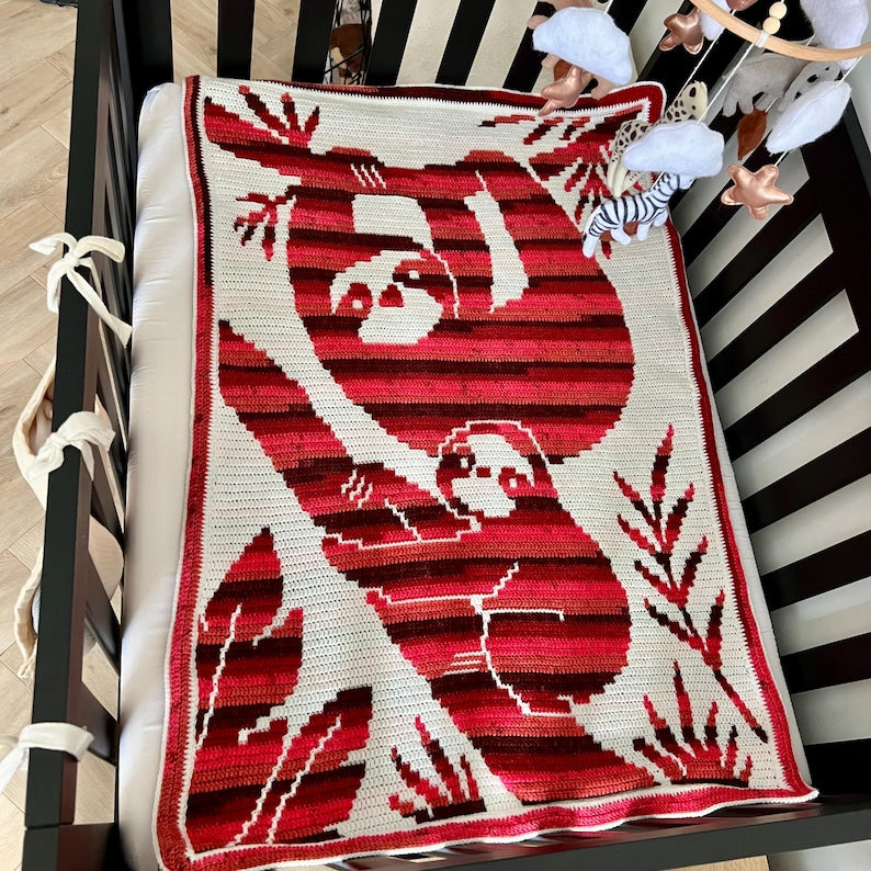 Sloths Blanket Crochet Pattern