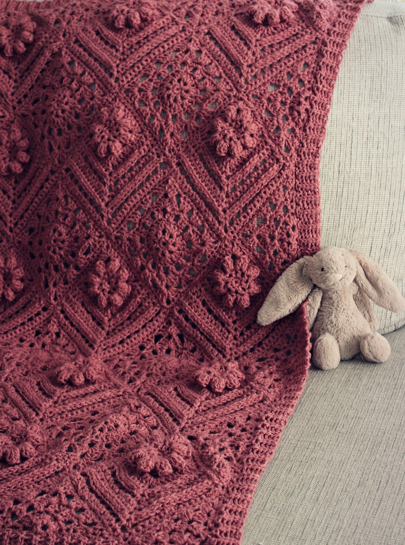 Rosy Charm Blanket Crochet Pattern