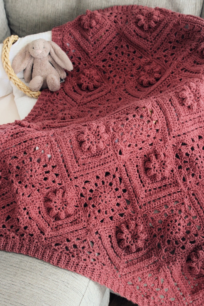 Rosy Charm Blanket Crochet Pattern