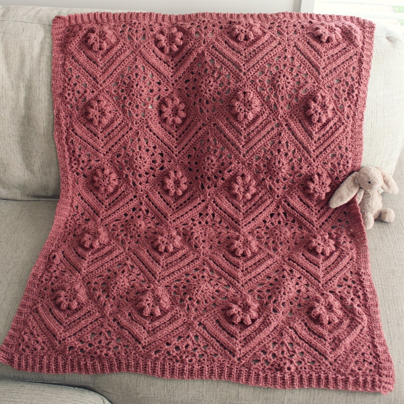 Rosy Charm Blanket Crochet Pattern