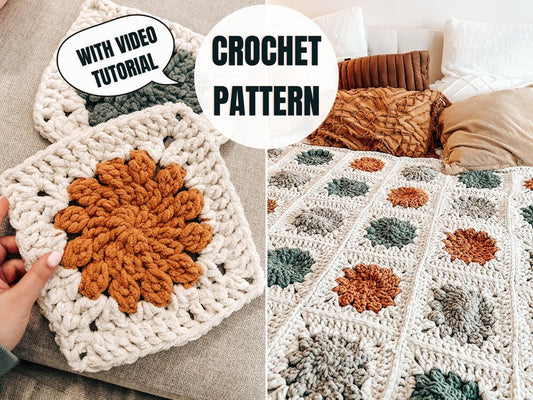 Frosted Blooms Blanket Crochet Pattern