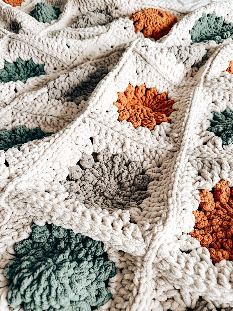 Frosted Blooms Blanket Crochet Pattern