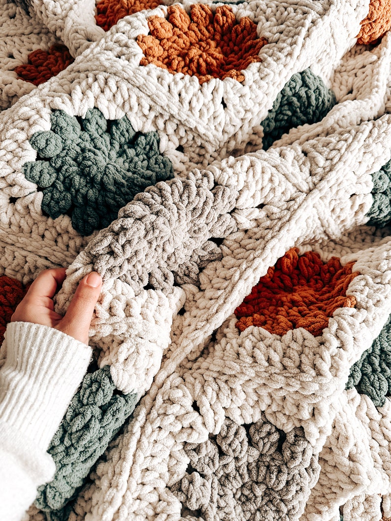 Frosted Blooms Blanket Crochet Pattern